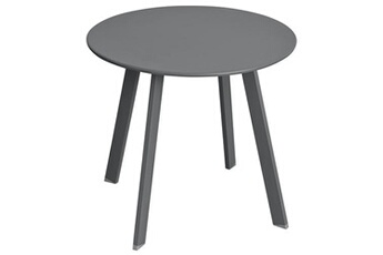 hespéride - table d'appoint de jardin ronde saona - diam. 50 cm - gris graphite - saona