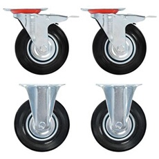VIDAXL - Roulette pour meuble - 125 mm - Lot de 16 - Noir