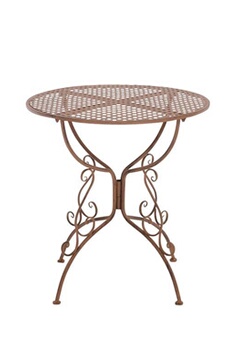 table de jardin generique table de jardin ronde amanda , marron antique