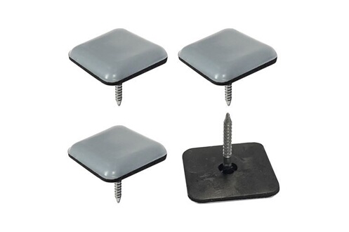 Pied de meuble Cyclingcolors 4x Patin glisseur carré 37 x 37mm Téflon PTFE  à clouer clou protection sol pied chaise meuble