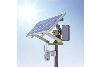 Vidéosurveillance AMC Kit caméra PTZ solaire autonome 4G waterproof extérieure HD 1080P panneau solaire batterie et fixation mat avec carte micro SDXC 64Go