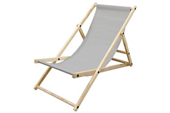 chaise longue - transat ecd germany chaise longue de jardin en bois de pin - 3 positions de couchage - jusqu'à 120
