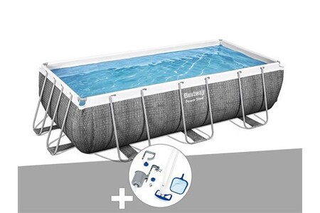 Piscine tubulaire Bestway Kit piscine tubulaire rectangulaire Power Steel 4,04 x 2,01 x 1,00 m + Kit d'entretien Deluxe
