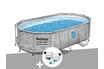 Bestway Kit piscine tubulaire ovale Power Steel SwimVista avec hublots 4,27 x 2,50 x 1,00 m + Kit de traitement au chlore photo 1