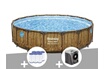 Bestway Kit piscine tubulaire ronde Power Steel avec hublots 5,49 x 1,22 m + 6 cartouches de filtration + Pompe à chaleur photo 1