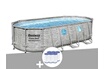 Bestway Kit piscine tubulaire ovale Power Steel SwimVista avec hublots 5,49 x 2,74 x 1,22 m + 6 cartouches de filtration photo 1