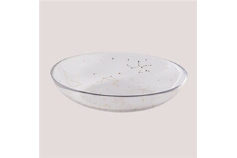chauffe plat & assiette sklum pack de 4 assiettes creuses en verre lyra transparent 4,4 cm