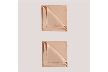 serviette de table sklum set de 2 serviettes en lin zendan nu brun pâle 46,5 cm