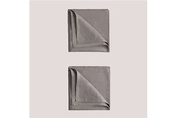 serviette de table sklum set de 2 serviettes en lin zendan gris taupe 46,5 cm