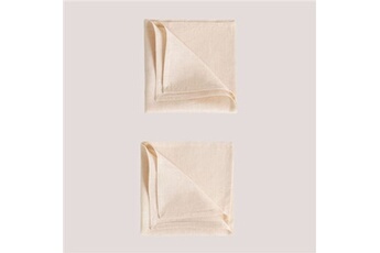 serviette de table sklum set de 2 serviettes en lin zendan beige nude 46,5 cm
