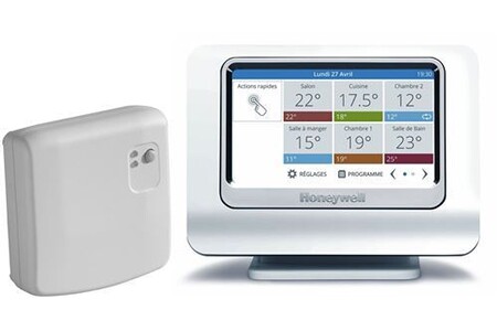 Thermostat et programmateur de température Honeywell Pack EVOHOME WIFI connecté - Le pack thermostat avec Module et support et Passerelle de communication (version connectée)