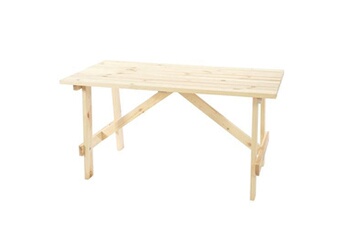 table de jardin oslo, qualité de brasserie, 148x70 cm bois massif nature