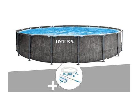 Piscine tubulaire Intex Pack piscine tubulaire Baltik ronde 5,49 x 1,22 m + Kit d'entretien