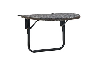 table de jardin vidaxl table de balcon marron 60x60x40 cm résine tressée