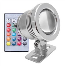 Lampe d'aquarium Projecteur de jardin étanche LED RVB AC / DC 12V Argenté