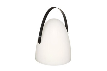 lampe de table pegane lampe exterieure en fer / polypropylene coloris blanc - diametre 21 x hauteur 30 cm --