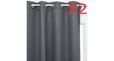 Lot De 2 Rideaux Occultants Gris 84x76cm - Pour Camping-car, Isolation Thermique, Intimité - Lavable Machine