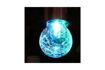 lampe de jardin suspendue en verre lustre boule fissure solaire extérieur - bleu