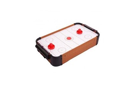 Babyfoot Mendler Mini air hockey hwc-j10, jeu de table air hockey avec accessoires, bois 56x30x10cm
