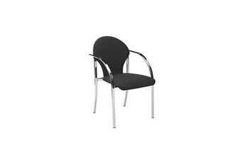 fauteuil de bureau nowy styl fauteuil de réunion visa pieds chromés empilable - noir - noir -