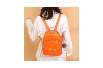 cartables scolaires generique mode femmes étudiants hairball couleur unie sac d'école sac à dos sac à bandoulière - orange