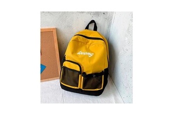 cartables scolaires generique sac d'étudiant féminin sac à dos de grande capacité petit sac à dos de couple d'ami frais - jaune
