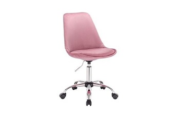 fauteuil de bureau helloshop26 fauteuil de bureau chaise de bureau en velours rose 19_0000488