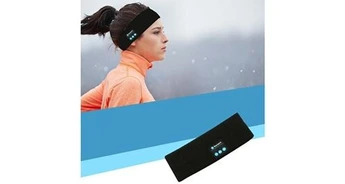 Enceinte sans fil Wewoo Casque bluetooth bandeau de sport course en plein air yoga foulard absorbant la transpiration, noir