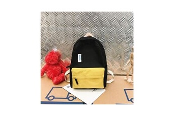 cartables scolaires generique sac d'école de sac à dos décontracté en nylon imperméable de couleur unie de grande capacité - noir