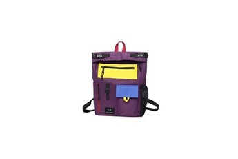 cartables scolaires generique sac unisexe fashion roll sac à bandoulière sac à dos de voyage de loisirs de grande capacité - violet