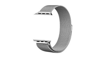 Accessoires bracelet et montre connectée Swissten Bracelet apple watch 42 / 44 / 45 mm en métal mesh magnétique argent