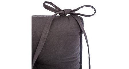 Alpes Blanc - Lot De 6 Galettes De Chaise Gris Clair 38x38cm - Assise Rembourrée Avec Lanières