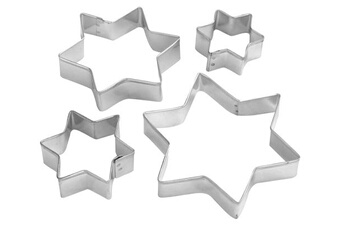 ustensile de cuisine zenker lot de 4 emporte-pièces de noël en forme d'étoiles emporte-pièces ref 43009
