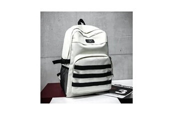 cartables scolaires generique loisirs zipper bag sac à dos étudiant sac pliant sac à bandoulière couple sac de voyage - blanc