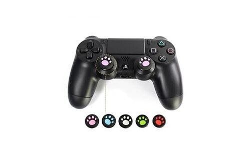 Console PlayStation 4 GENERIQUE Protege joysticks patte de chat x2 pour manette  ps4 playstation 4 silicone grip accroche lot de 2 (bleu)