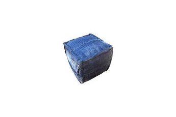 pouf meubletmoi pouf carré en tissu pantalon jeans bleu effet usé - strauss