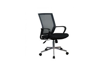 fauteuil de bureau meubletmoi fauteuil de bureau noir dossier souple et assise réglable - skill