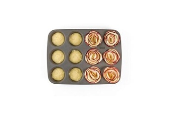 ustensile de cuisine lurch 2059516 moule à muffins américains flexi-form 12 piéces de silicone platine,