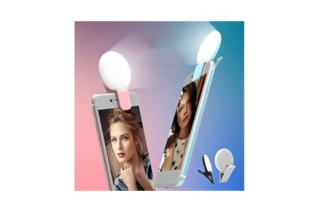 Flash GENERIQUE Clip flash selfie pour "samsung galaxy a02s" smartphone rechargeable led eclairage reglable 3 luminosites differentes