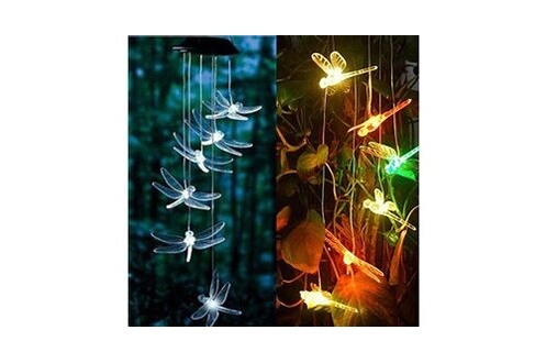 Eclairage extérieur solaires GENERIQUE Led carillon solaire alimenté  libellule carillons lumineux maison jardin suspendu lampe décor