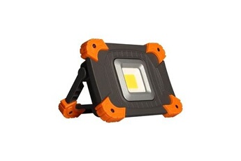 spot arlux projecteur compact sur batterie série w - 10w - 1100lm - ip65 - anthracite/orange