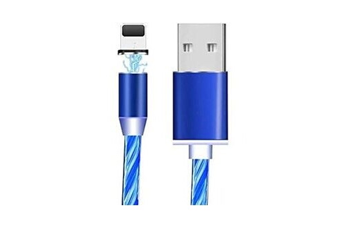 Câble téléphone portable CABLING ®câble micro usb type c chargeur  magnétique 3 en 1 câble de charge rapide multicolore led fluide chargeur  câbles /bleu/
