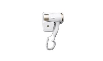Sèche-cheveux mural 1300w, vent chaud/froid, avec base à prise , pour salle de bain, hôtel,
