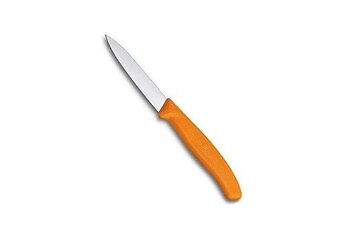 couteau victorinox couteau de cuisine pour légumes (lame de 8 cm, poignée antidérapante, pointe centrale, acier inoxydable, va au lave-vaisselle) orange