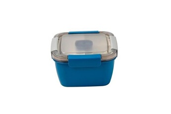 chaufferette generique lunch box boîte à lunch scellée chauffée avec couvercle et cuillère bento micro-ondes - bleu