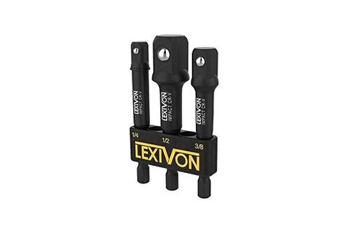Douille Sabrent Lexivon jeu d'adaptateurs de douilles de qualité ,  embout d'extensions 3 "avec support, de 3 pièces 1/4", 3/8  "et 1/2", adaptez votre perceuse
