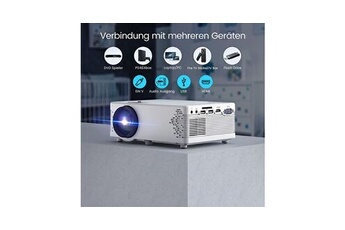 Vidéoprojecteur Vendos85 Vidéoprojecteur led full hd 4500 lumens wifi bluetooth compatible avec clé tv, hdmi, sd, av, vga, usb blanc