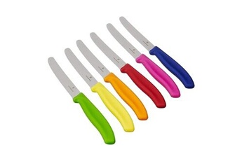 couteau victorinox jeu de 6 couteaux de table / à pain multicolore