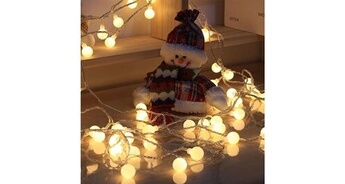 Guirlande Lumineuse LED à Piles - 1 Mètre, 10 Lumières - Blanc Chaud - Pour Noël, Déco Intérieure