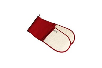 plat / moule le creuset double gant avec boucle, taille unique, rouge-cerise, coton